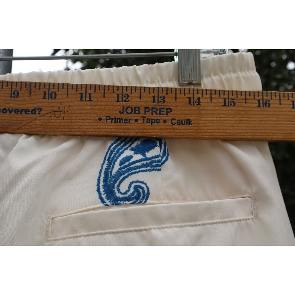 Fresh Prints of Bel-Air Drill Clothing Co Embroidered Cream‎ Shorts Men NEW  L - Picture 5 of 6